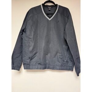 Bubba Golf Steve Barrys Pullover Windbreaker Size S Black V Neck Long‎ Sleeve